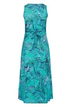 YOURS LONDON Curve Blue Tropical Print Knot Front Maxi Dress -Luna Looks Zone 005d20a6 45a7 4a 161331 Y
