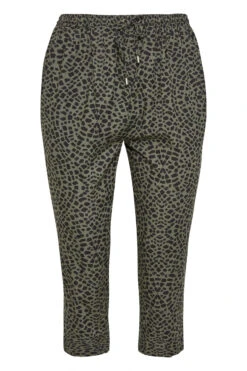 YOURS Curve Khaki Green Animal Print Cropped Joggers -Luna Looks Zone 00716f4d 20b0 49 144557 X