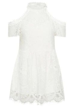 YOURS LONDON Curve White Cold Shoulder Lace Top -Luna Looks Zone 00a5e956 eaa4 44 162025 X