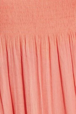 LIMITED COLLECTION Curve Coral Pink Crinkle Angel Sleeve Dress -Luna Looks Zone 01d181d4 a13f 4b 217035 Z