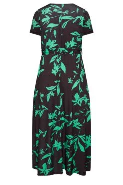 YOURS Curve Green V-Neck Floral Wrap Dress -Luna Looks Zone 0234a19a fca4 4e 302156 Y