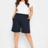 YOURS Curve Navy Blue Jogger Shorts