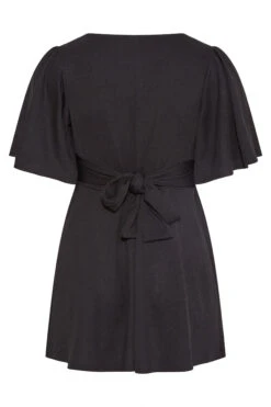 YOURS LONDON Curve Black Angel Sleeve Knot Front Top -Luna Looks Zone 02b4fff4 5254 47 162221 Y