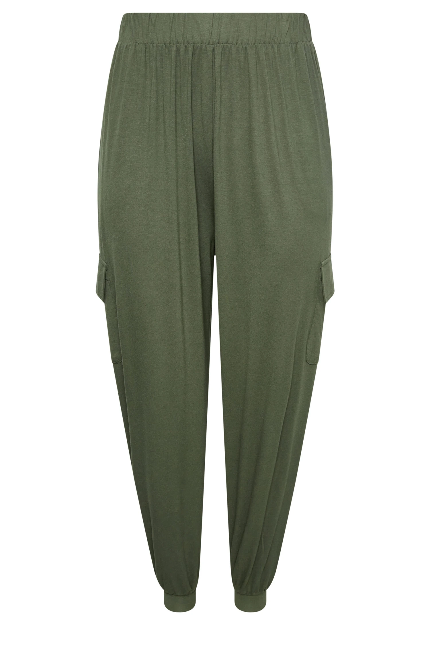 YOURS Curve Khaki Green Harem Joggers 3 YOURS Curve Khaki Green Harem Joggers - Image 3