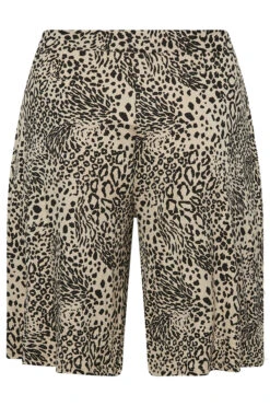 YOURS Curve Stone Brown Leopard Print Jersey Shorts -Luna Looks Zone 0348c623 c974 4d 144861 Y