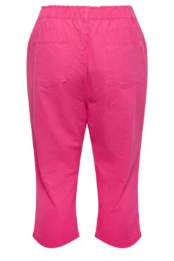 YOURS Curve Hot Pink Cotton Cropped Trousers -Luna Looks Zone 04514b61 d1c8 4d 144787 Y