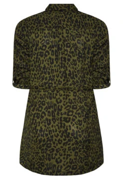 YOURS Curve Khaki Green Animal Print Utility Tunic Shirt -Luna Looks Zone 045deb1a 2c04 49 131936 Y