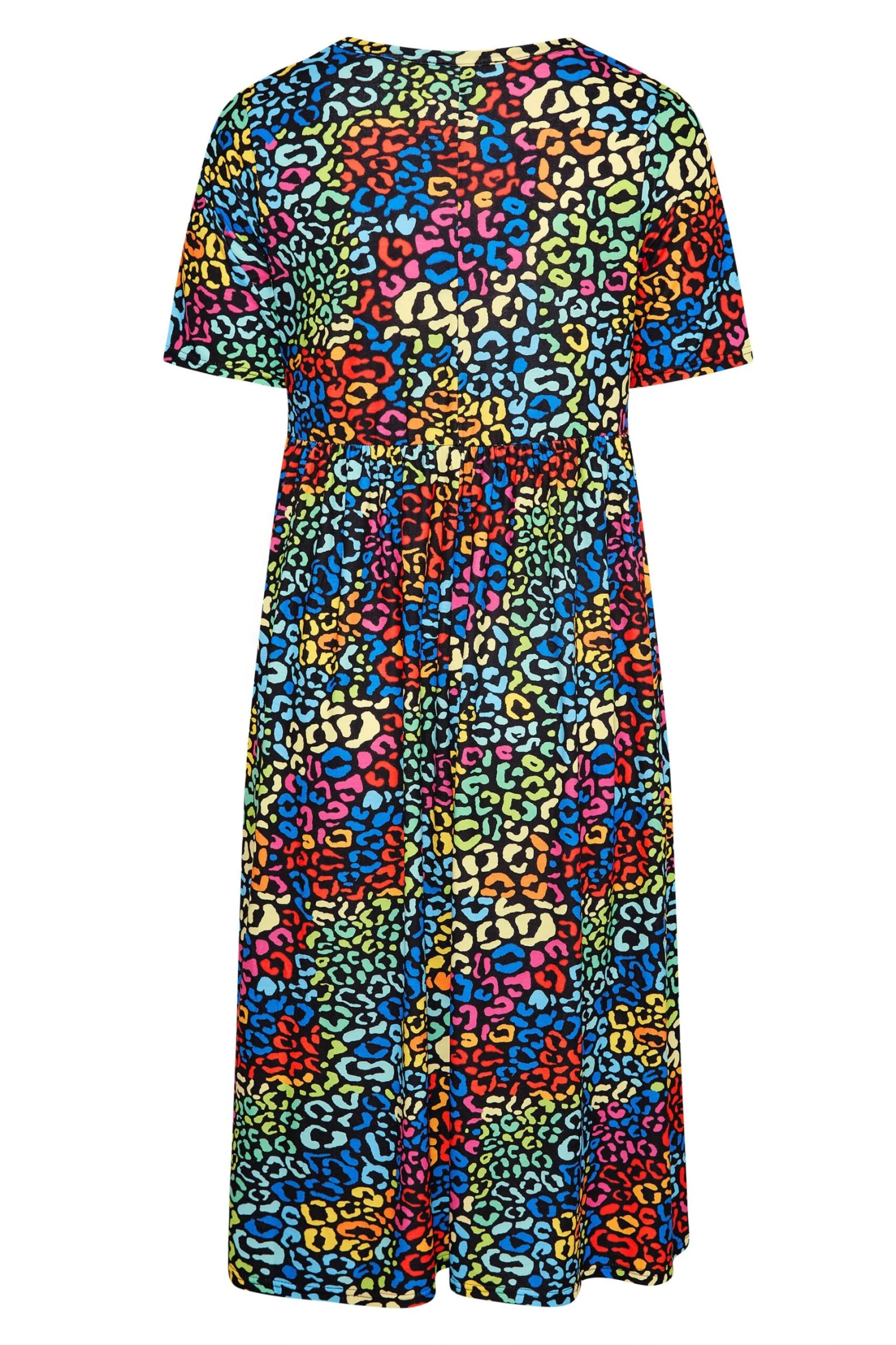 LIMITED COLLECTION Curve Black Rainbow Leopard Print Midaxi Dress 6 LIMITED COLLECTION Curve Black Rainbow Leopard Print Midaxi Dress - Image 6