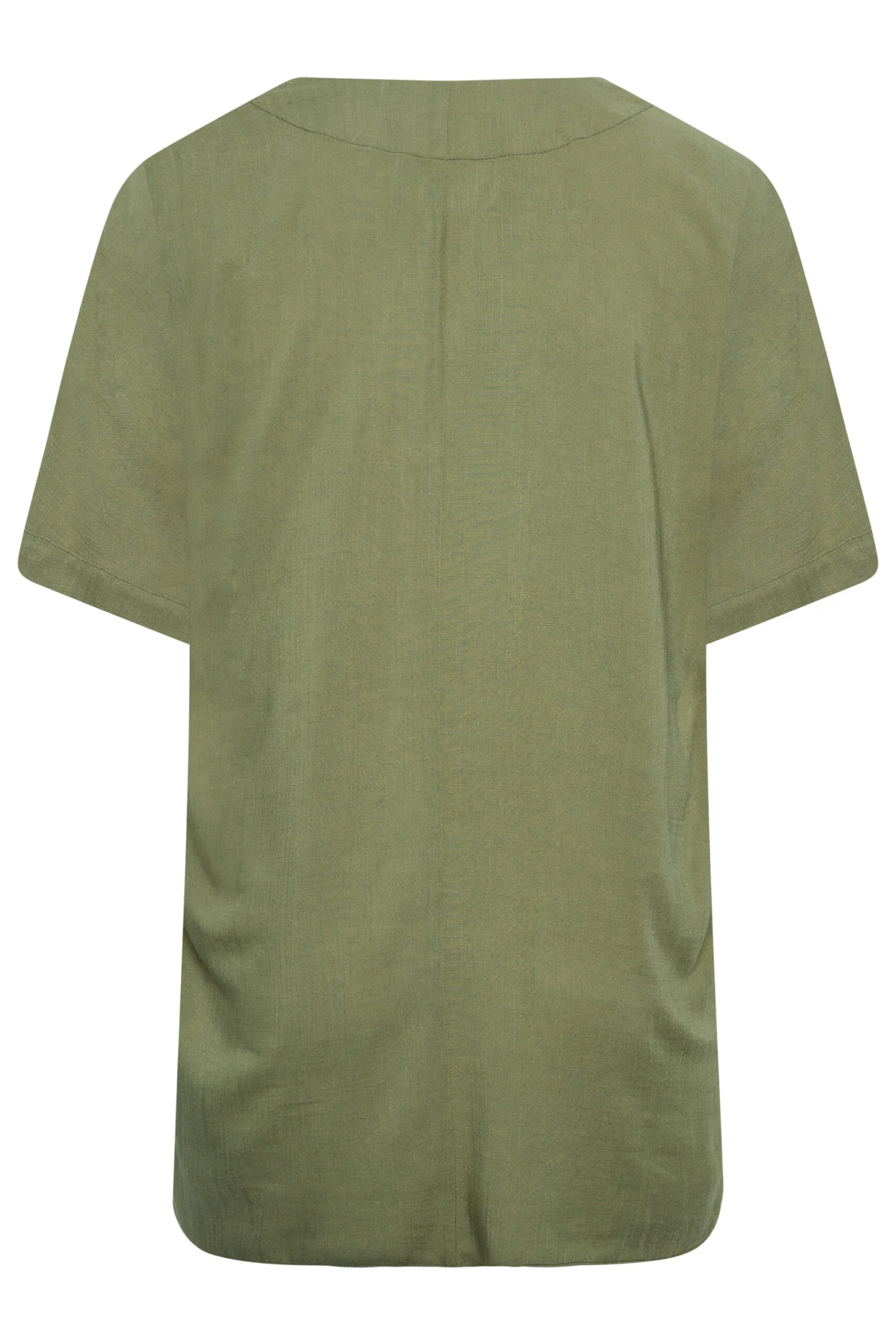 YOURS Curve Khaki Green Marl V-Neck Top 6 YOURS Curve Khaki Green Marl V-Neck Top - Image 6