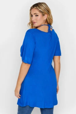 LIMITED COLLECTION Curve Cobalt Blue Tie Neck Top -Luna Looks Zone 054df76f 2f30 4e 215727 C