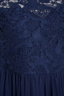 YOURS LONDON Curve Navy Blue Lace Front Chiffon Maxi Dress -Luna Looks Zone 05d484d1 e25d 44 161003 S