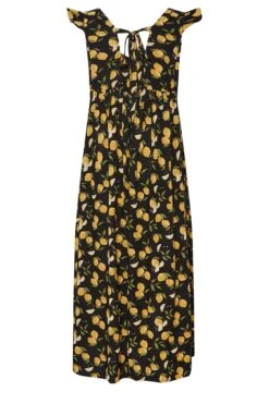 LIMITED COLLECTION Curve Black Lemons Print Frill Maxi Dress -Luna Looks Zone 065f66f8 5818 44 215682 Y