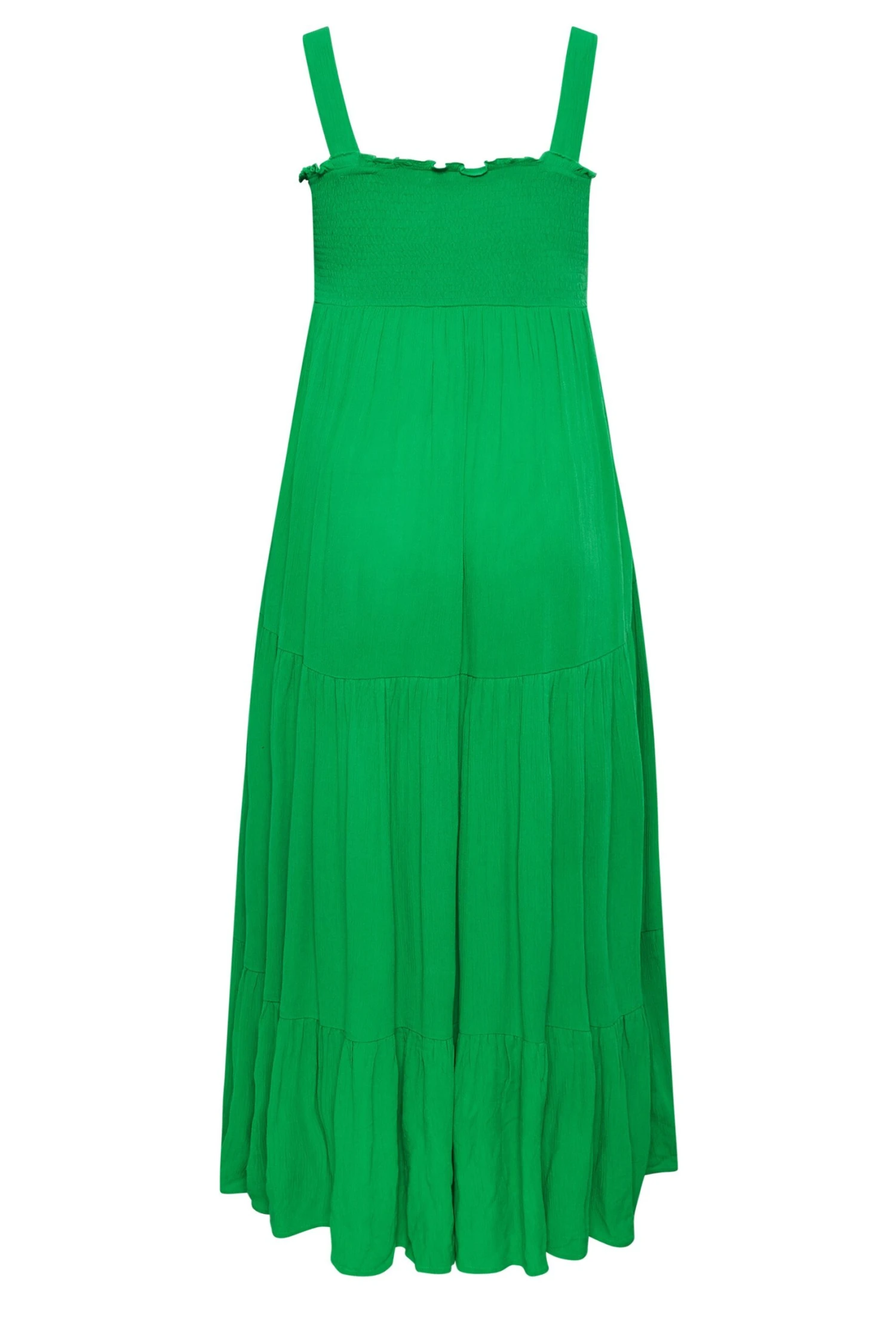 YOURS Curve Green Shirred Strappy Sundress 6 YOURS Curve Green Shirred Strappy Sundress - Image 6