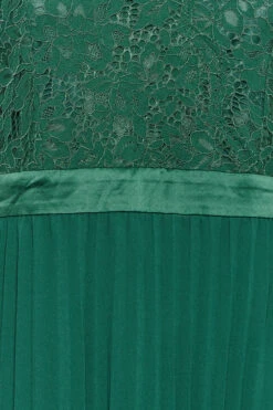 YOURS LONDON Curve Forest Green Lace Pleated Maxi Dress -Luna Looks Zone 06639885 1090 40 161902 Z