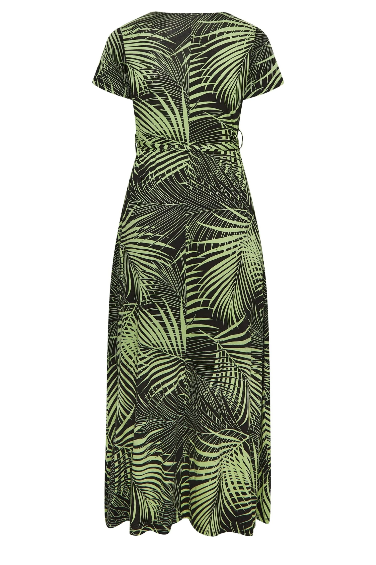 YOURS Curve Green Leaf Print Wrap Maxi Dress 6 YOURS Curve Green Leaf Print Wrap Maxi Dress - Image 6