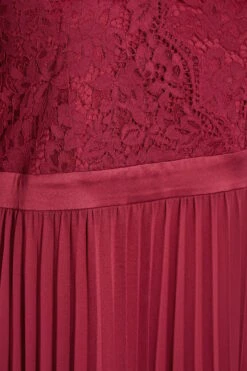 YOURS LONDON Curve Burgundy Red Lace Pleated Maxi Dress -Luna Looks Zone 083bf6c7 0e9b 46 161009 S