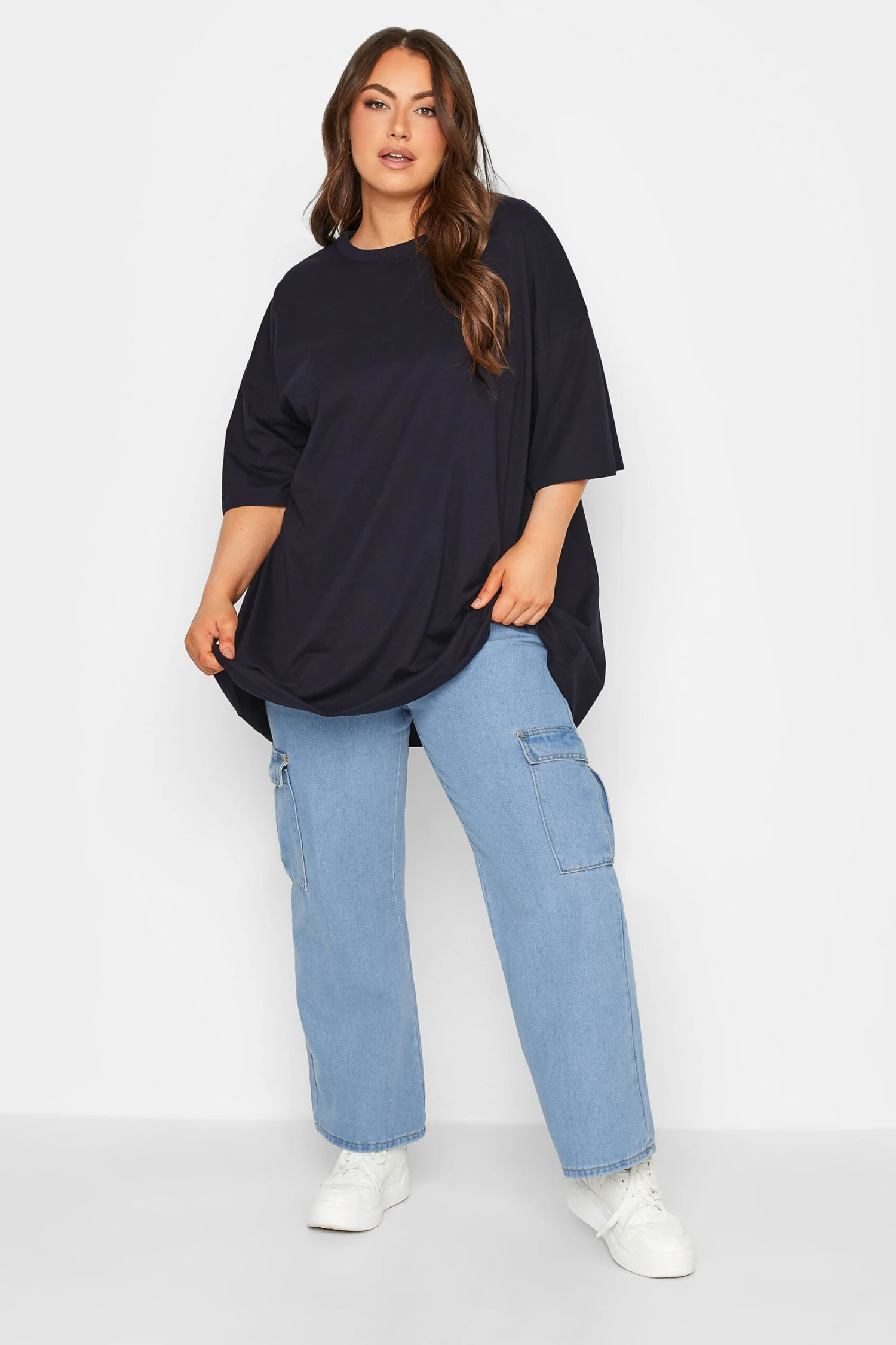 YOURS 2 PACK Curve Pink & Navy Blue Oversized Slogan Tunic Tops 5 YOURS 2 PACK Curve Pink & Navy Blue Oversized Slogan Tunic Tops - Image 5