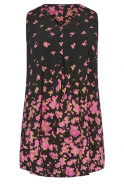 YOURS Curve Black & Pink Floral Border Swing Top 8 YOURS Curve Black & Pink Floral Border Swing Top -Luna Looks Zone 08fd6e57 bd35 48 131989 X