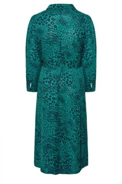 YOURS LONDON Curve Green Animal Print Shirt Dress -Luna Looks Zone 099df2ba 40f2 4c 161608 Y