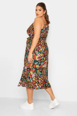 LIMITED COLLECTION Curve Black Floral Strappy Wrap Dress -Luna Looks Zone 0a9cae59 f2f7 44 215498 C