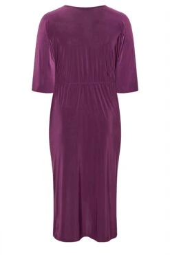 YOURS LONDON Curve Purple Ruffle Wrap Bodycon Dress -Luna Looks Zone 0e011b48 5e2f 47 161808 Y