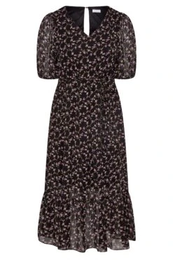 YOURS LONDON Curve Black Ditsy Smock Maxi Dress -Luna Looks Zone 0e0b10da 1579 4d 161123 X