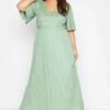 LUXE Curve Sage Green Sequin Hand Embellished Maxi Dress