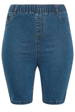 YOURS Curve Mid Blue Pull On Denim Cycling Shorts -Luna Looks Zone 0efb7c5a 3c8b 45 144731 X