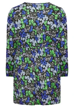 LIMITED COLLECTION Curve Blue Floral Print Wrap Top -Luna Looks Zone 0f818577 1897 40 215395 Y