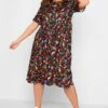 LIMITED COLLECTION Curve Black Scribble Print Smock Dress