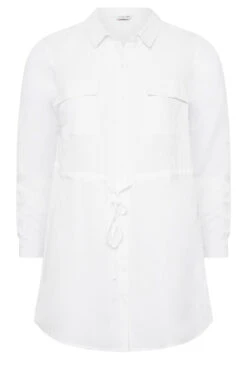 YOURS Curve White Utility Tunic Linen Look Shirt 10 YOURS Curve White Utility Tunic Linen Look Shirt -Luna Looks Zone 10b98578 99fd 4d 131748 X