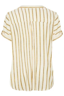 YOURS Curve Ivory White Stripe Print Button Through Shirt -Luna Looks Zone 10d02d79 1fd9 41 330033 Y