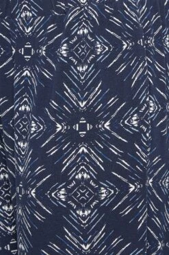 YOURS Curve Navy Blue Diamond Print Cropped Harem Trousers -Luna Looks Zone 110103a1 39f6 41 144782 Z