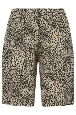YOURS Curve Stone Brown Leopard Print Jersey Shorts -Luna Looks Zone 118eb516 df64 46 144861 X