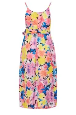 LIMITED COLLECTION Curve Pink Floral Print Strappy Wrap Dress -Luna Looks Zone 11af844e 421e 44 215499 Y