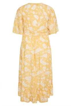 YOURS Curve Yellow Floral Print High Low Midi Dress 11 YOURS Curve Yellow Floral Print High Low Midi Dress -Luna Looks Zone 12200421 1eb5 40 137120 Y