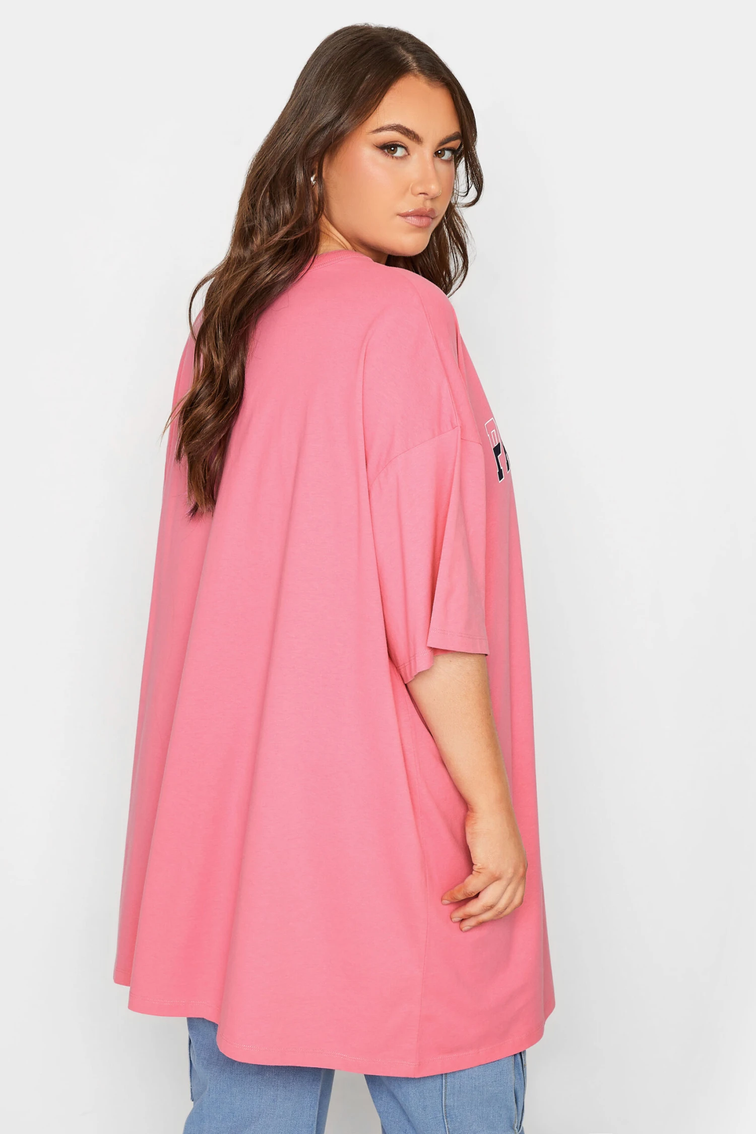 YOURS 2 PACK Curve Pink & Navy Blue Oversized Slogan Tunic Tops 3 YOURS 2 PACK Curve Pink & Navy Blue Oversized Slogan Tunic Tops - Image 3