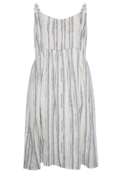 YOURS Curve White Stripe Button Lined Strappy Sundress 11 YOURS Curve White Stripe Button Lined Strappy Sundress -Luna Looks Zone 126c8673 b5fd 43 137356 Y