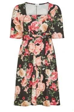 YOURS LONDON Curve Black Floral Print Square Neck Dress 12 YOURS LONDON Curve Black Floral Print Square Neck Dress -Luna Looks Zone 129f5a41 23b5 4b 161792 X