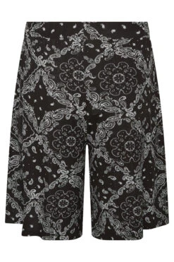 YOURS Curve Black Tile Print Jersey Shorts -Luna Looks Zone 12cc514f 9355 40 144835 Y