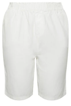 YOURS Curve White Cool Cotton Shorts -Luna Looks Zone 12fdf853 1e24 42 144784 X