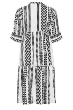 LIMITED COLLECTION Curve White Aztec Print Smock Midi Dress