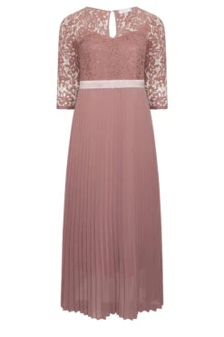 YOURS LONDON Curve Blush Pink Lace Pleated Maxi Dress -Luna Looks Zone 137796df 521b 48 161901 X
