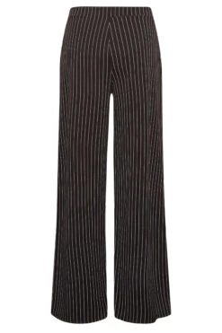 YOURS PETITE Curve Black Pinstripe Wide Leg Trousers -Luna Looks Zone 145a535c 9a93 4b 174430 Y