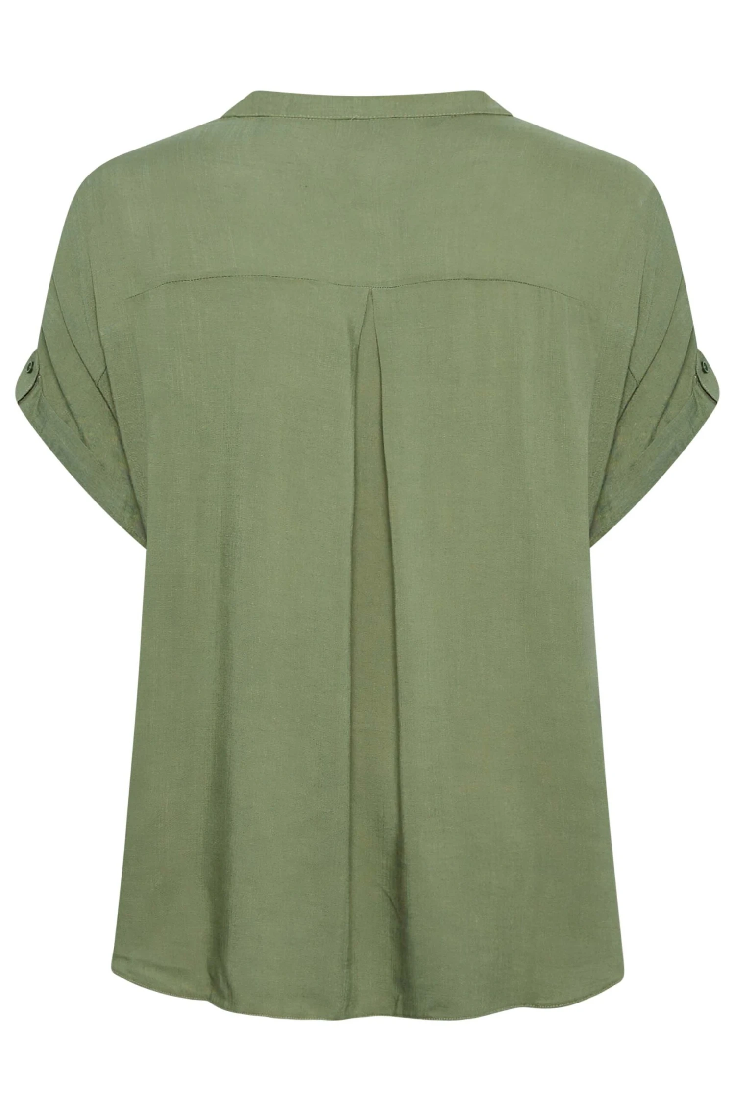 YOURS Curve Khaki Green Button Through Shirt 6 YOURS Curve Khaki Green Button Through Shirt - Image 6