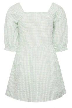 YOURS Curve Mint Green Gingham Print Square Neck Shirred Top 11 YOURS Curve Mint Green Gingham Print Square Neck Shirred Top -Luna Looks Zone 162d66e7 4b1c 48 330073 Y