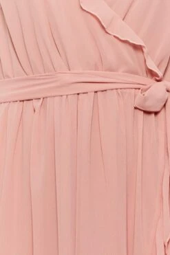 YOURS LONDON Curve Pink Ruffle Wrap Dress -Luna Looks Zone 167647ab 8a82 4b 161887 Z