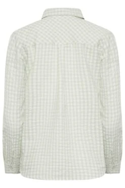 YOURS PETITE Curve Sage Green Gingham Pocket Shirt -Luna Looks Zone 17080fc6 f877 40 174550 Y