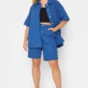YOURS Curve Cobalt Blue Denim Shirt