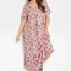 YOURS Curve Pink Floral Pleat Front Maxi Dress